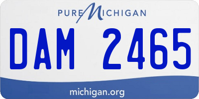 MI license plate DAM2465