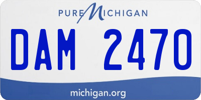 MI license plate DAM2470