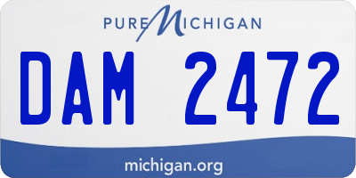 MI license plate DAM2472