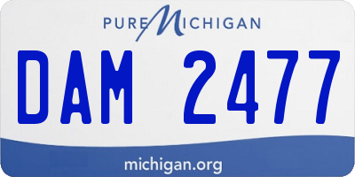 MI license plate DAM2477