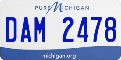 MI license plate DAM2478