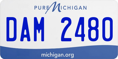 MI license plate DAM2480