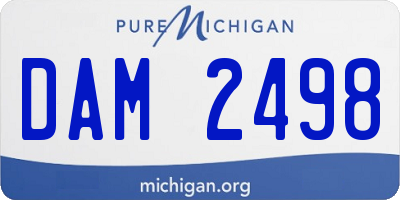 MI license plate DAM2498