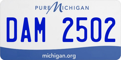 MI license plate DAM2502