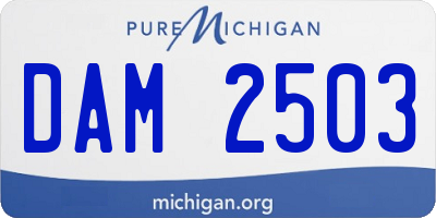 MI license plate DAM2503