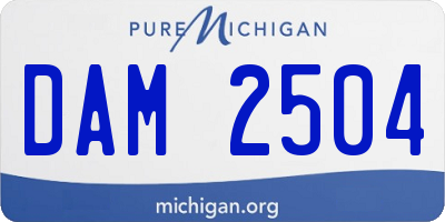 MI license plate DAM2504
