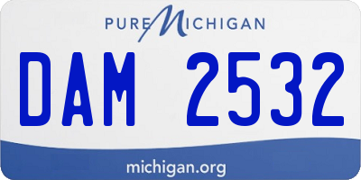 MI license plate DAM2532