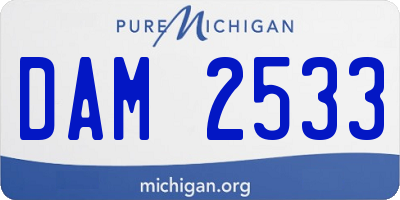 MI license plate DAM2533