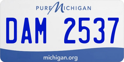 MI license plate DAM2537
