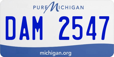 MI license plate DAM2547