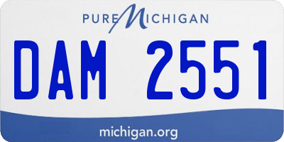 MI license plate DAM2551