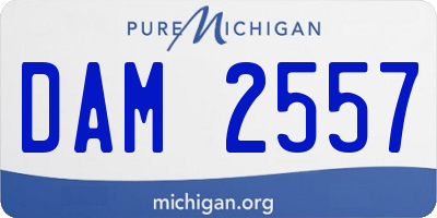 MI license plate DAM2557