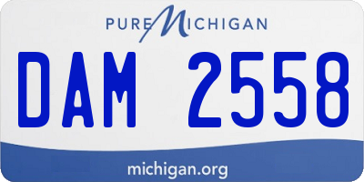 MI license plate DAM2558