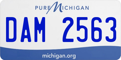 MI license plate DAM2563