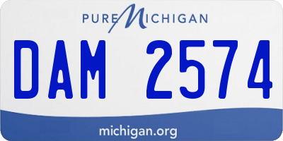 MI license plate DAM2574
