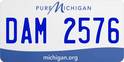 MI license plate DAM2576