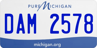 MI license plate DAM2578