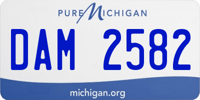 MI license plate DAM2582