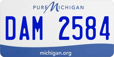 MI license plate DAM2584