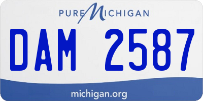 MI license plate DAM2587