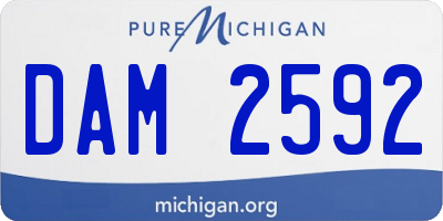 MI license plate DAM2592