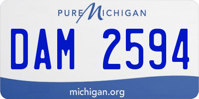 MI license plate DAM2594