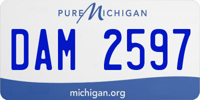 MI license plate DAM2597