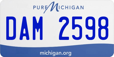 MI license plate DAM2598