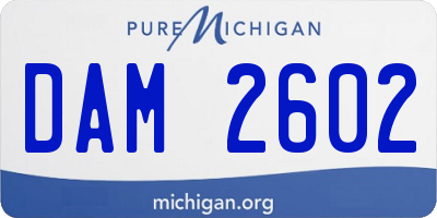 MI license plate DAM2602