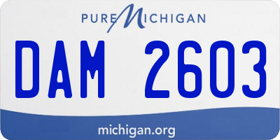 MI license plate DAM2603