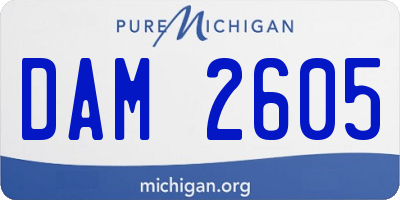 MI license plate DAM2605
