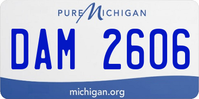 MI license plate DAM2606