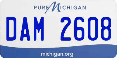 MI license plate DAM2608