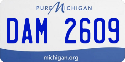 MI license plate DAM2609