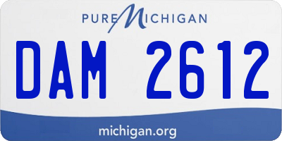 MI license plate DAM2612