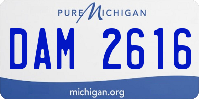 MI license plate DAM2616