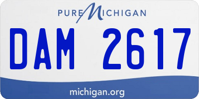 MI license plate DAM2617