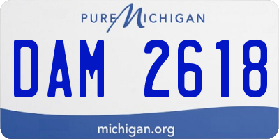 MI license plate DAM2618
