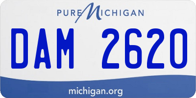 MI license plate DAM2620
