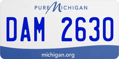 MI license plate DAM2630
