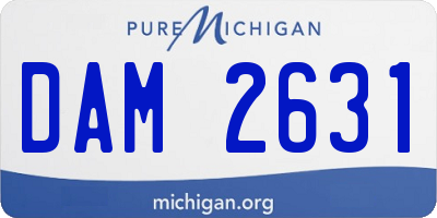 MI license plate DAM2631