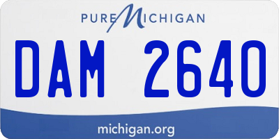 MI license plate DAM2640