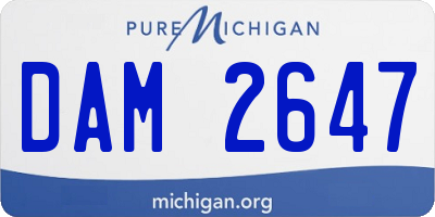 MI license plate DAM2647