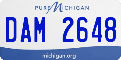 MI license plate DAM2648