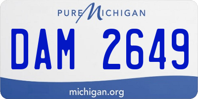 MI license plate DAM2649