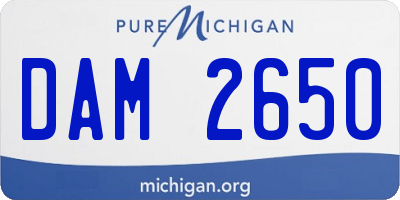 MI license plate DAM2650