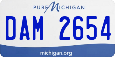 MI license plate DAM2654