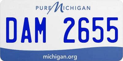MI license plate DAM2655