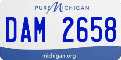 MI license plate DAM2658