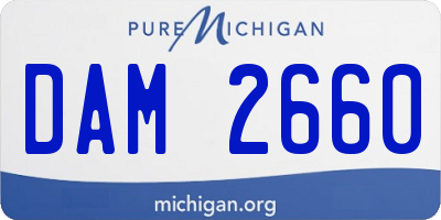 MI license plate DAM2660